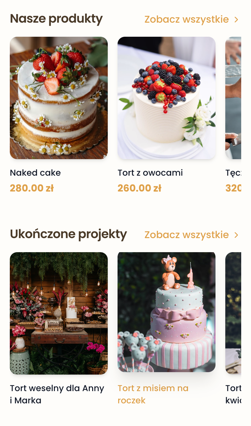 Produkty w sklepie - widok mobilny